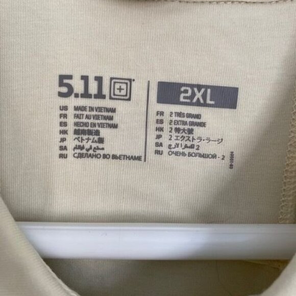 5.11 Tactical Mens Kane Polo Shirt 2XL Ivory  Moisture Wicking NWT - Picture 4 of 10